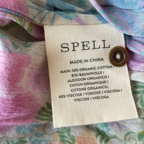 NWT🦩Spell Boheme Cropped Blouse in Spring size small - Picture 8 of 11